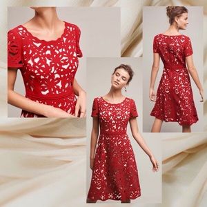 Anthropologie Moulinette Soeurs Red Aliz Dress